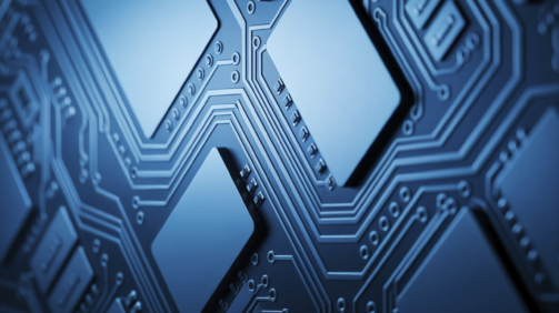 close-up-blue-circuit-board-with-microchips