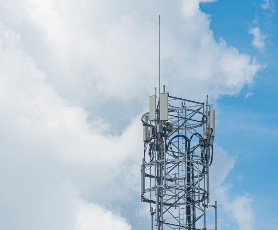 Amazing beautiful sky with clouds - With antenna